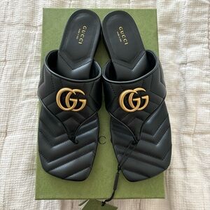 Gucci Double G Marmont Thong Sandals